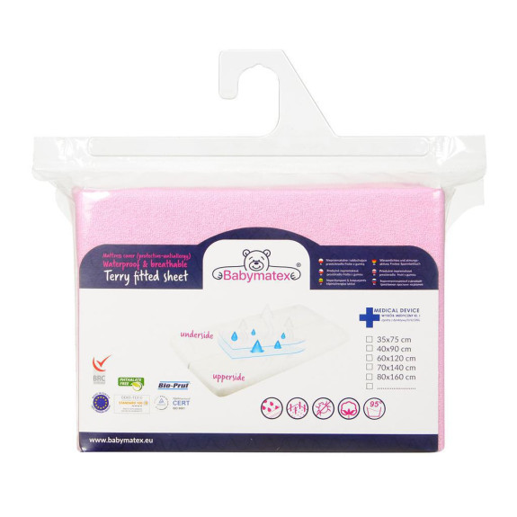 Nepremokavé prestieradlo froté 70 x 140 cm Babymatex