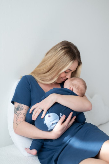 Detský rastúci overal Veľryba Navy Blue Moniel