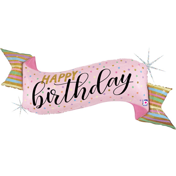 Baner ružový HB 45"/114cm fóliový balónik nafukovací