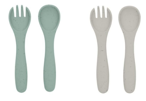 Príbor 2-dielny Platinum Silicone KikkaBoo