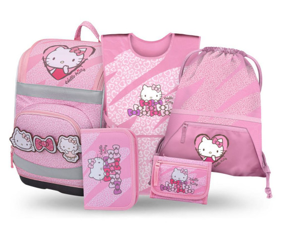 Set 5 Zippy Plus Hello Kitty Sweet Leopard: aktovka, peračník, vrecko, zástera, peňaženk Baagl