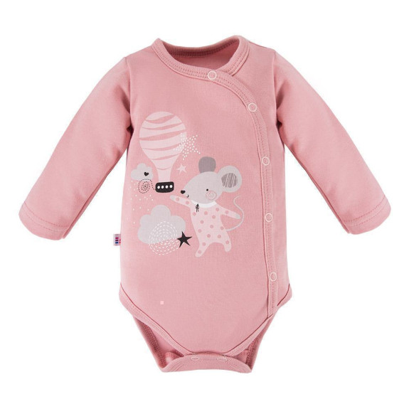 Zavinovacie body Mellow s dlhým rukávom ružovej Eevi