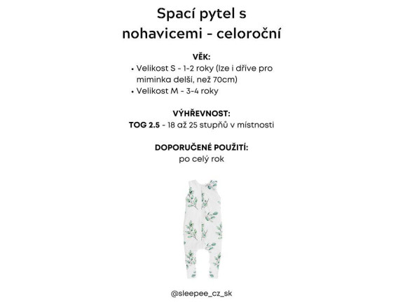 Celoročný spací vak s nohavicami Sleepee Bloom/Čierne bodky