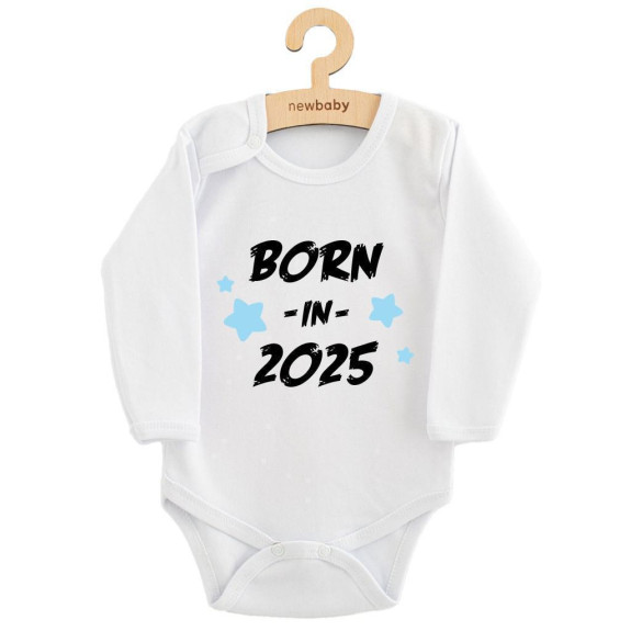 Detské body s potlačou New Baby Born in 2025 blue