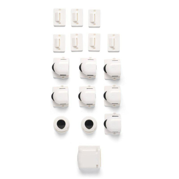 Magnetické uzávery skriniek 8 ks + 2 kľúče White