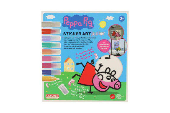Okenné samolepky a omaľovánky Peppa Pig s farbami