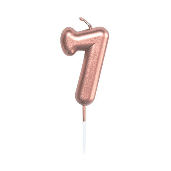 Sviečka tortová rose gold 5 cm