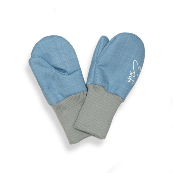 Zimné palcové rukavice softshell s baránkom Sky blue Veľ. 1 - 2 roky Esito