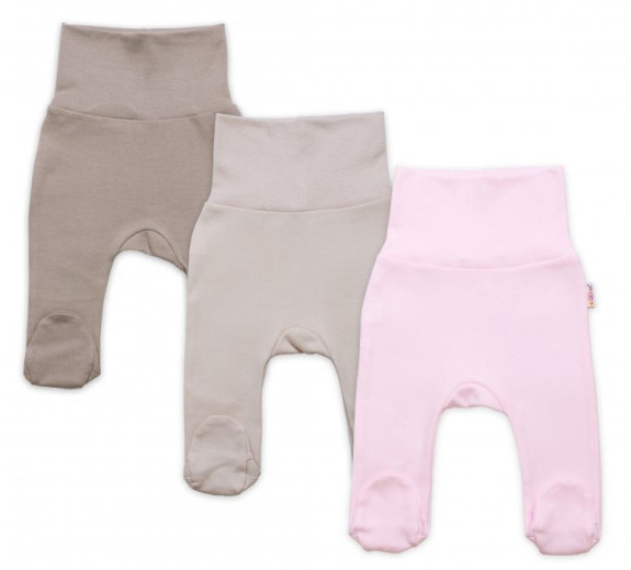 Rastúca výhodná sada, 3x polodupačky pre bábätko Nature - ružová/béžová/taupe
