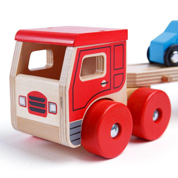 Drevený kamión s autami Bigjigs Toys