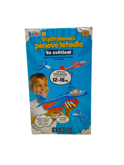 Vystreľovacie penové lietadlo so svetlom Sporto