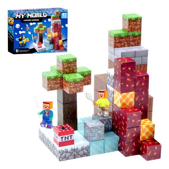 Magnetická stavebnica Minecraft Diamond Lava TNT 87 ks