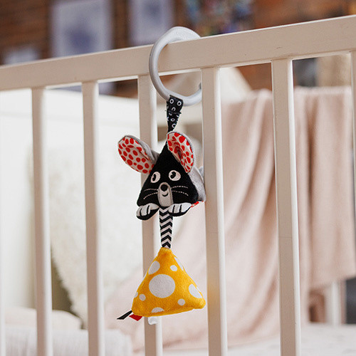 Závesná kontrastná hračka Mouse Baby Ono