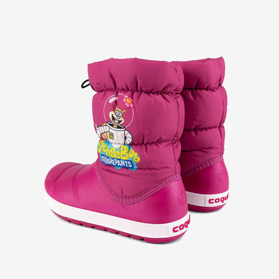 Detské zimné topánky - zateplené snehule SpongeBob magenta