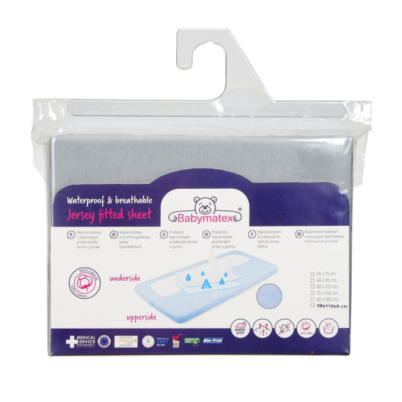Nepremokavé prestieradlo jersey 60 x 120 cm Babymatex