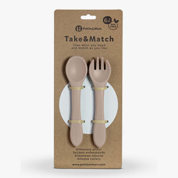 Príbor silikónový Take & Match 6 m+ Petite & Mars