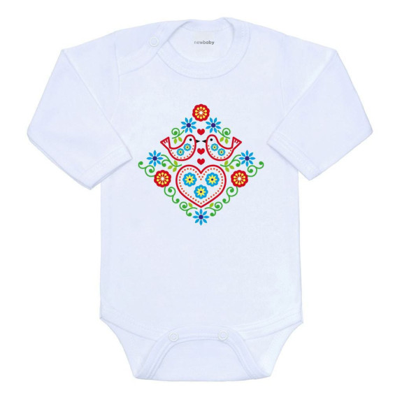 Detské body s potlačou Ľudový vzor vtáčiky New Baby