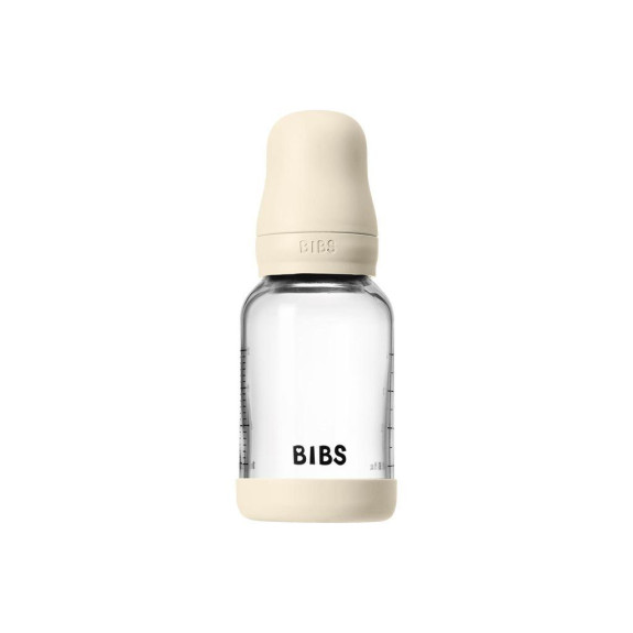 Sklenená fľaša proti kolike so silikónovým cumlíkom 120 ml BIBS