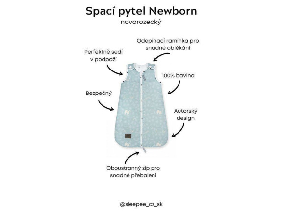 Spací vak Newborn Vintage Sleepee