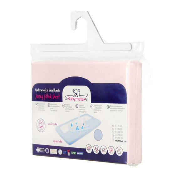 Nepremokavé prestieradlo jersey 60 x 120 cm Babymatex