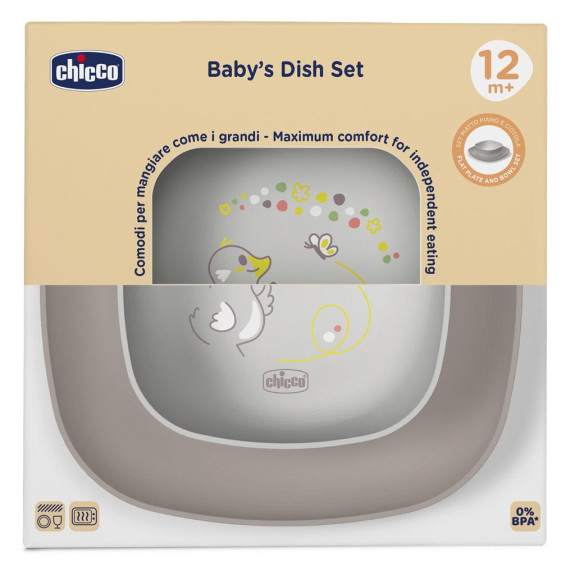 Set jedálenský - miska a tanier 12 m+ Chicco