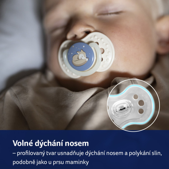 Cumlík svietiaci silikónový dynamický Night & Day 0 - 6 m, 2 ks Lovi