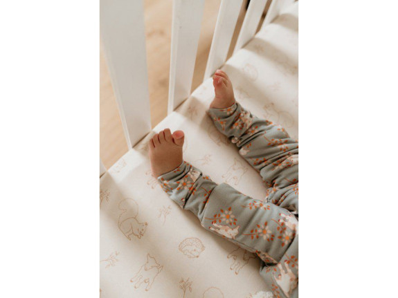 Celoročný spací vak s nohavicami Vintage Animals Sleepee Sky Blue/Cream