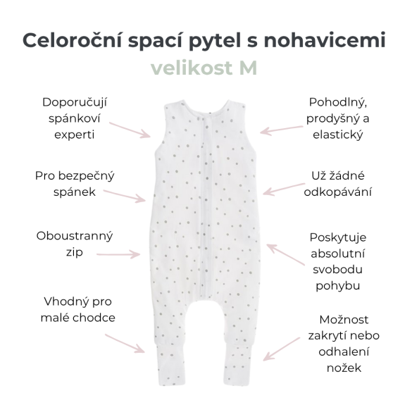 Celoročný spací vak s nohavicami Sleepee Meadow
