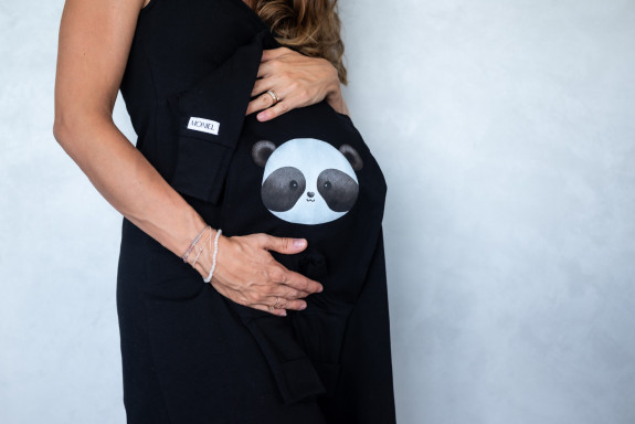 Detský rastúci overal Panda All Black čierna Moniel