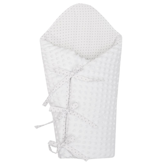 Luxusná šnurovacia zavinovačka z Minky biela 75x75 cm New Baby