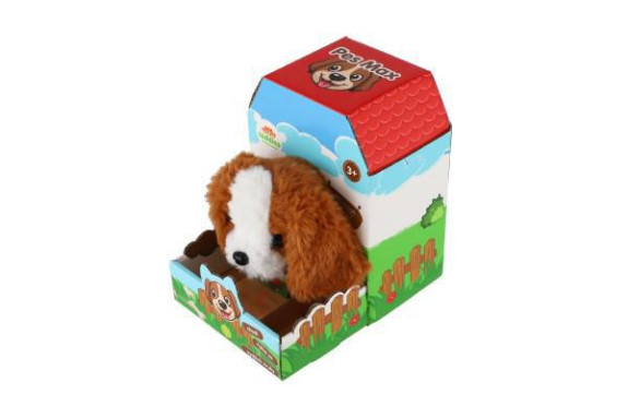 Pes Max chodiaci štekajúci plyš/plast 15 x12 cm na batérie so zvukom