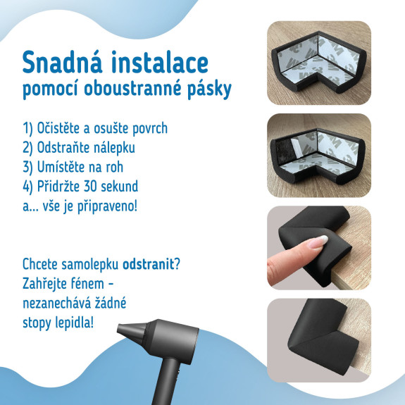 Ochrana rohov a hrán penová sada 4 ks Sipo