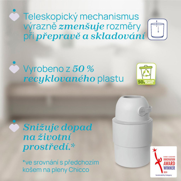 Kôš na plienky teleskopický Odour Off na odstránenie zápachu Chicco