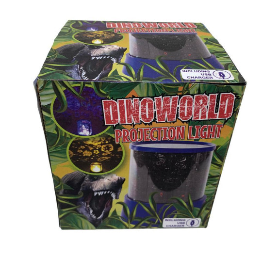 Dinoworld lampička/projektor 12 cm 360 ° na batérie, so svetlom meniace farbu