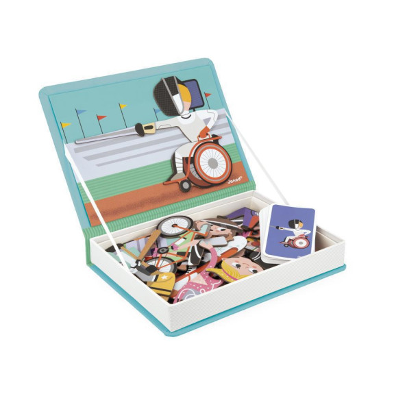 Magnetická kniha skladačka pre deti Šport Magnetibook Janod