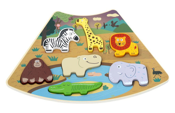 Drevené puzzle Safari prepojiteľné 2Kids Toys