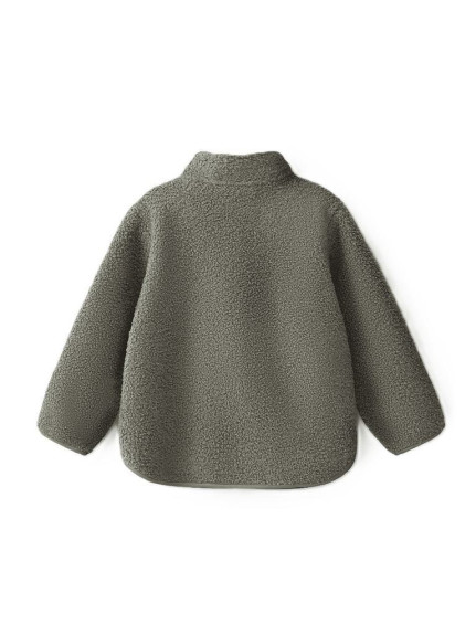 Fleecová bunda Theo Vetiver Green Leokid