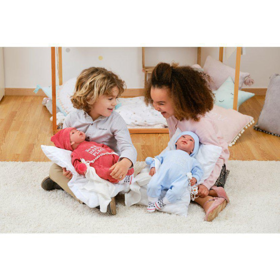 Obleček pre bábiku bábätko New Born veľkosti 43-44 cm Llorens 3dielny červený