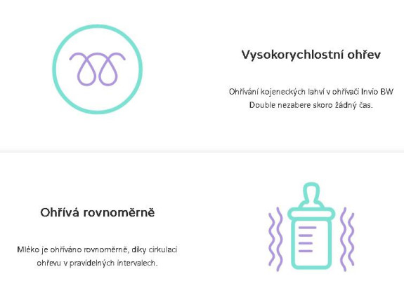 Ohrievač mlieka a príkrmov Invio BW Double Truelife