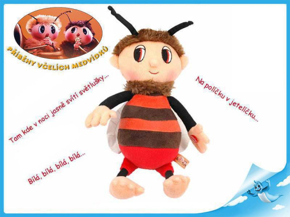 Včelí medvedík 29 cm plyšový s pesničkami na batérie