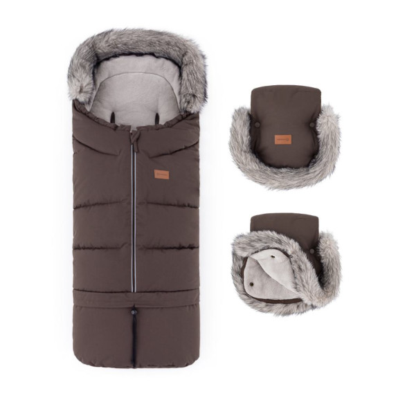 Set zimný fusak Arctic 4 v 1 + rukavice na kočík Furry Petite & Mars