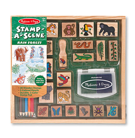 Drevené pečiatky v krabičke Prales Melissa & Doug