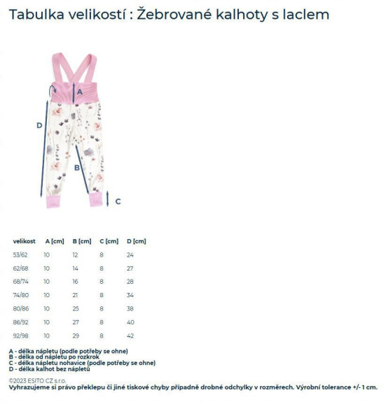 Rastúce rebrované nohavice s trakmi Color Cream - smotanová Esito