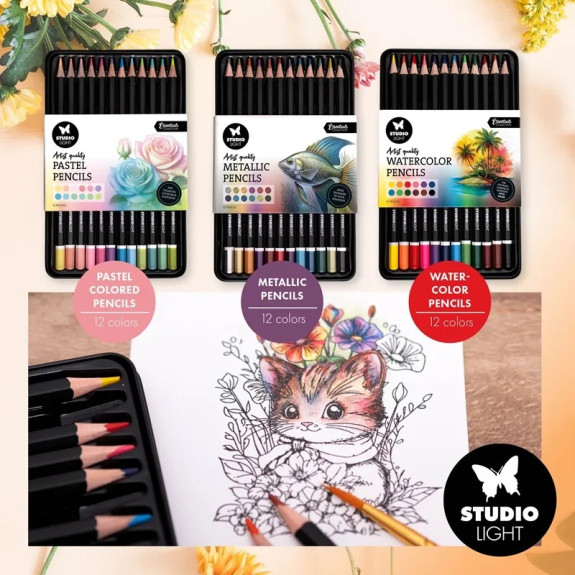 Akvarelové pastelky Studio Light 12 ks