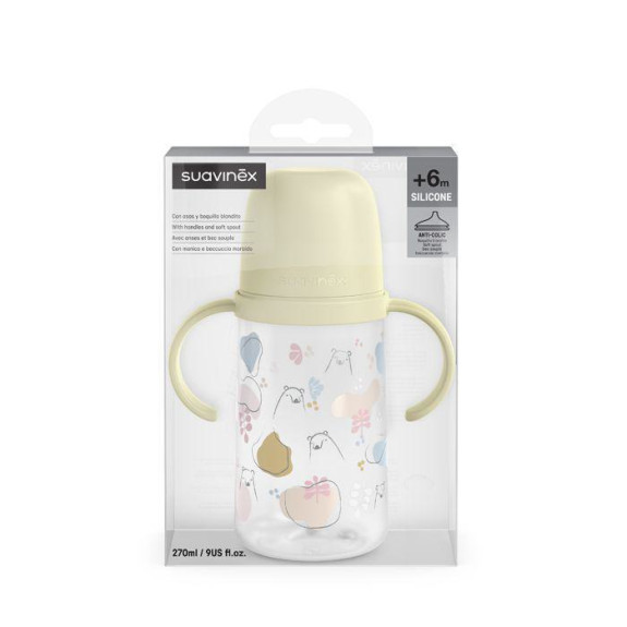 Fľaša s uškami Bear 270 ml Suavinex