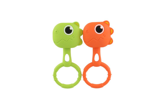 Hrkálka dino 2ks silikón 13 x 5 cm Babyted