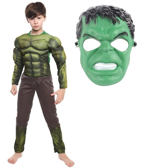 Detský kostým Svalnatý Hulk s maskou Veľ. 110-122/M