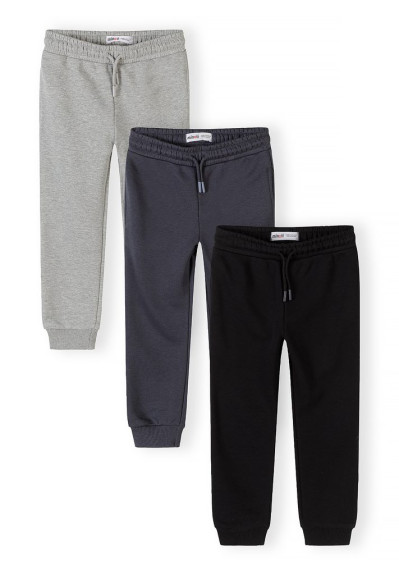 Chlapčenské tepláky slim-fit 3pack Mix farieb šedá Minoti