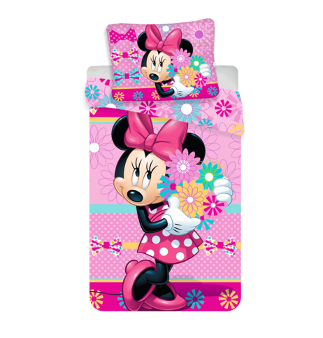 Obliečky Minnie "Bows and Flowers" 140 x 200, 70 x 90 cm Jerry Fabrics
