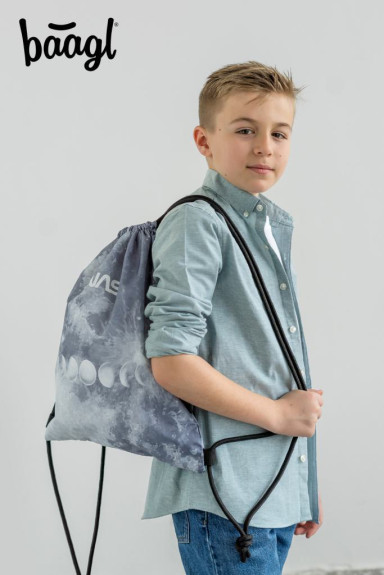Set 3 Skate NASA Grey: batoh, peračník, sáčok Baagl